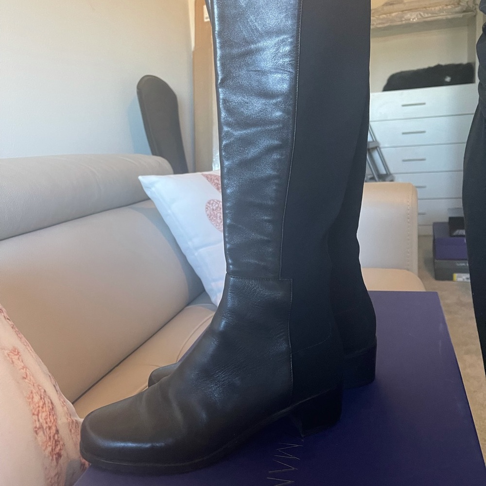 Stuart Weitzman block heel leather boots